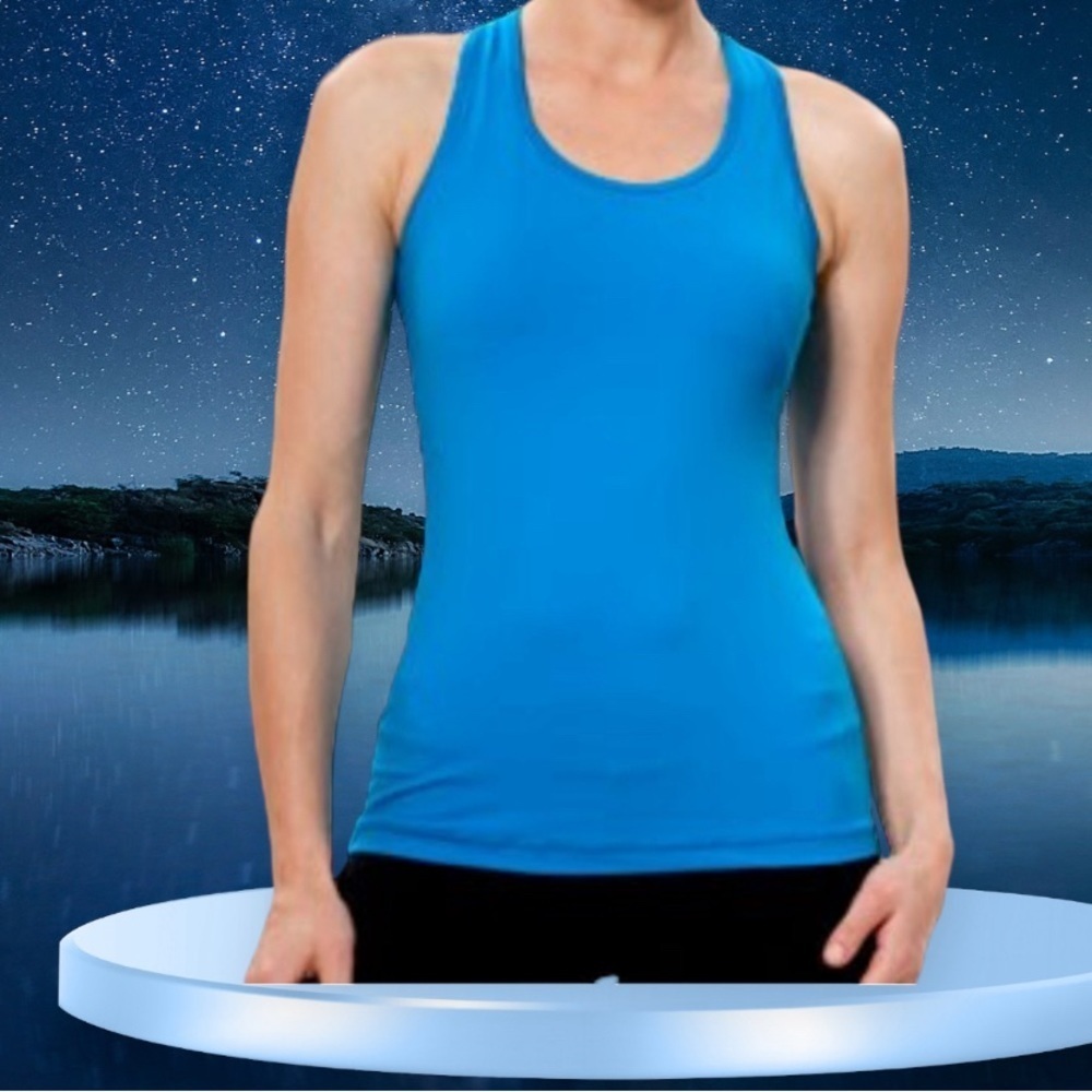 Champion Blue Athletic Work Out Tank Top Size Xs Champion Women's Fitted Tank